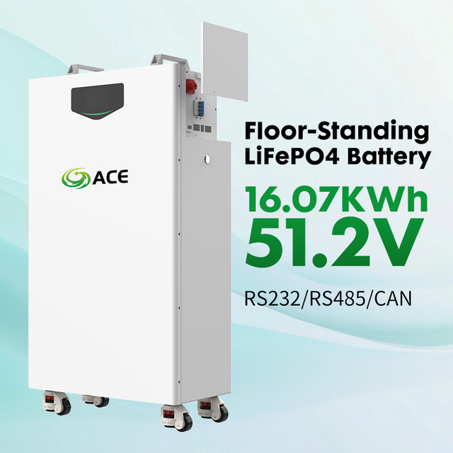 Floor Standing LiFePO4 na Baterya na may Mga Gulong 51.2V 14.336kWh IP65 Home Energy Storage