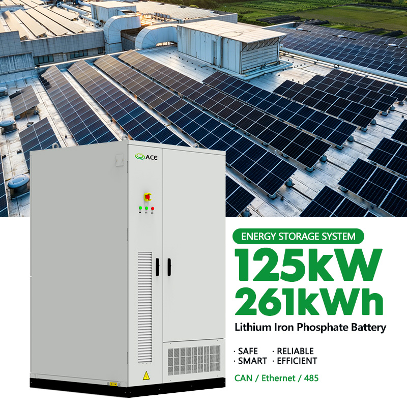 Sistema de almacenamiento de energ&iacute;a C&I todo en uno de 125 kW y 261 kWh, sistema de almacenamiento de energ&iacute;a con bater&iacute;a LiFePO4 (BESS) para energ&iacute;a de reserva y reducci&oacute;n de picos comerciales e industriales