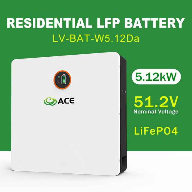 51.2V 100Ah Baterya ng LiFePO4 na naka-mount sa dingding 5.12kWh Baterya sa Imbakan ng Solar Energy sa Panloob ng Bahay