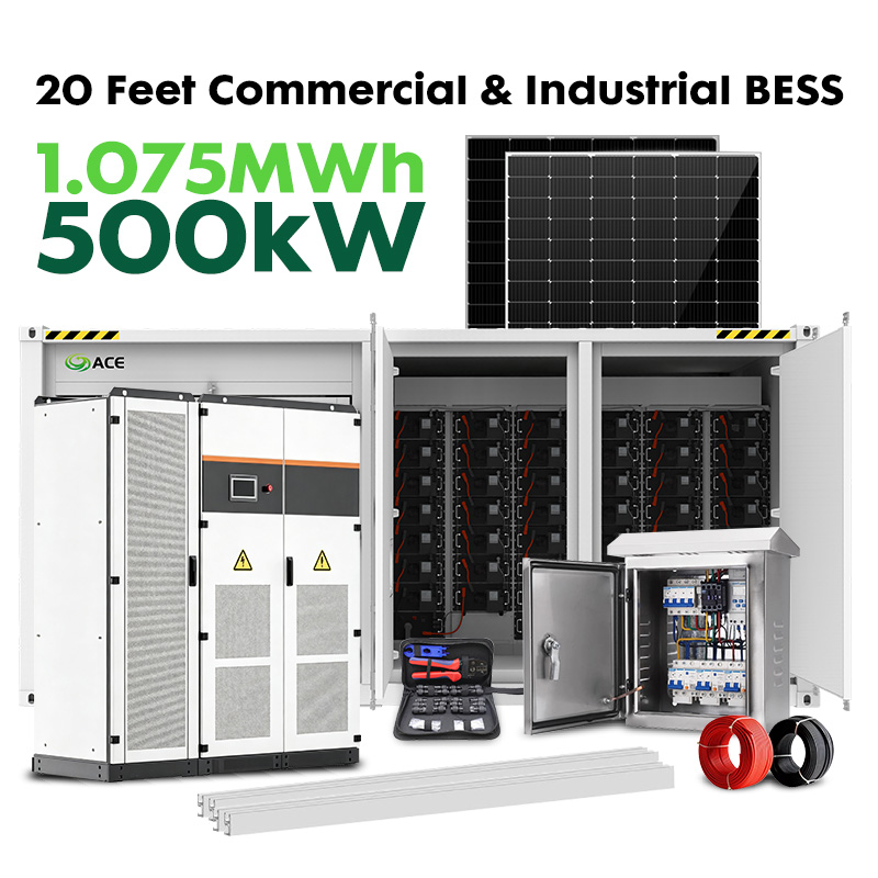 Syst&egrave;me de stockage de batterie LiFePO4 pour conteneur refroidi par air 500 kW 1075 kWh IP55 BESS conteneuris&eacute; ext&eacute;rieur pour les projets de r&eacute;seau et d'&eacute;nergie renouvelable