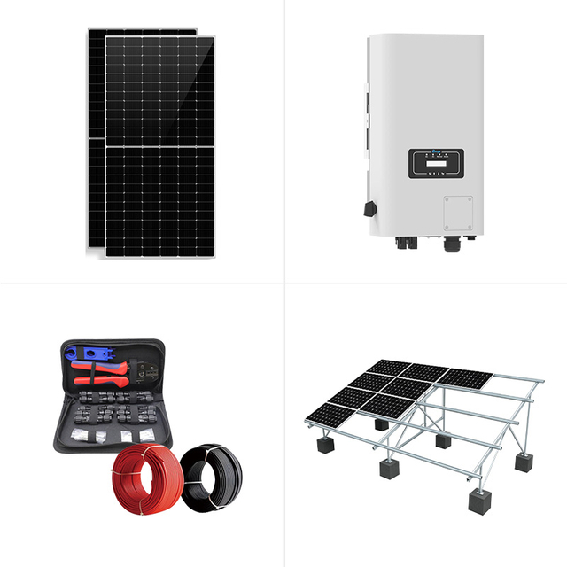 Sistema fotovoltaico conectado a la red de 15kw Estaci&oacute;n de energ&iacute;a solar trif&aacute;sica de 10kw con m&oacute;dulo mono de alta eficiencia de 600W con certificaci&oacute;n CE VDE para casa